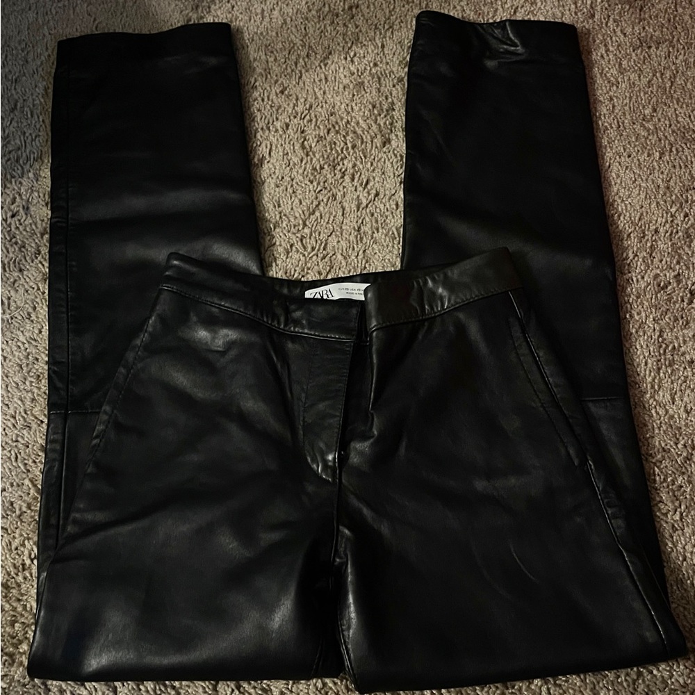 Zara Straight Legged Leather Pants